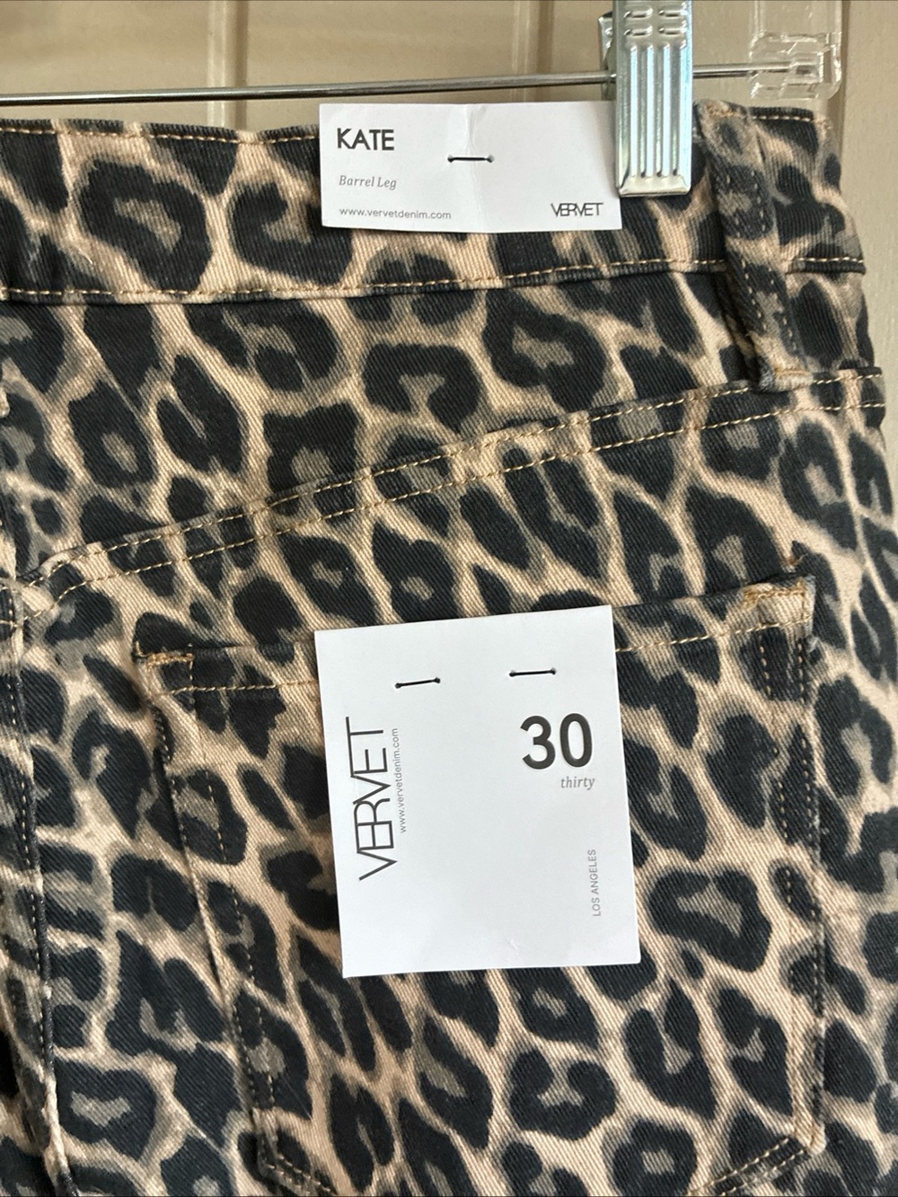 Leopard Print Women’s Chinos - Neutral Brown/Black - Picture 3 of 8